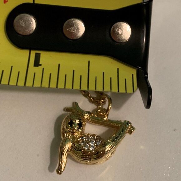 New, no tags, gold chain necklace, 20 inches, tiny sloth charm with bling - Picture 9 of 16